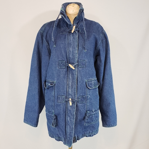 Vintage Jackets & Blazers - Vintage Silver Unicorn denim coat size 16
